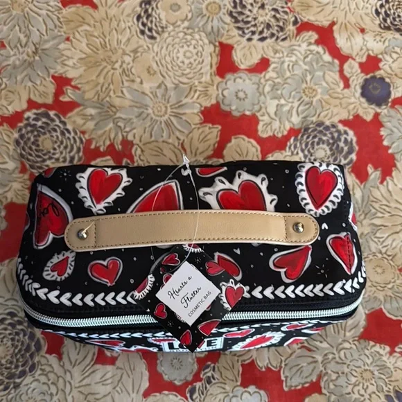 Brighton Love Black and Red Heart Cosmetic Case - Picture 2 of 10